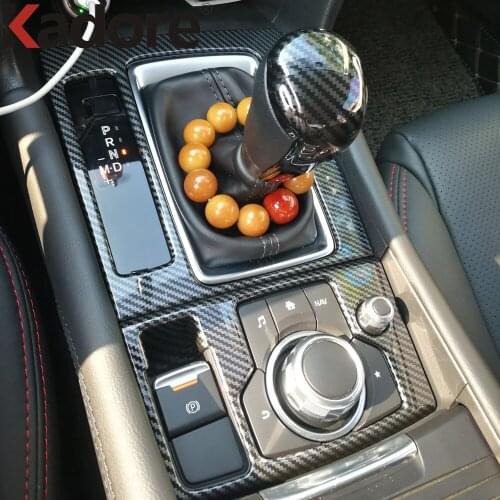 For Mazda 3 M3 Axela For Mazda 6 M6 2017 2018 Carbon Fiber AT Gear Shift Panel Cover Trim Car Interior Accessories Left Hand