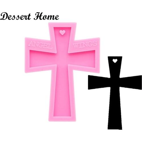 DY0154 UV Resin Silicone cross Mold Epoxy Resin Molds For DIY Keychain Jewelry Making Tools Shining resin moldes