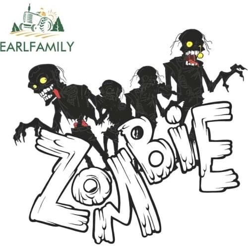 EARLFAMILY 13cm x 11.9cm Zombie Vinyl Car Stickers Halloween Decoration Car Bike iPad Laptop Decal Car Accessories