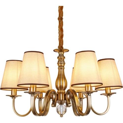 Europe lustres de cristal Retro Candle Chandelier Cloth Luxury Pendant Lights Decoration Dinning Room Hanging Lamp