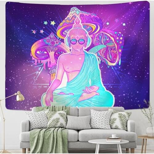 Indian Mandala Mushroom Tapestry Wall Hanging Bohemian Hippie Tapiz Witchcraft Dormitory Room Home Decor