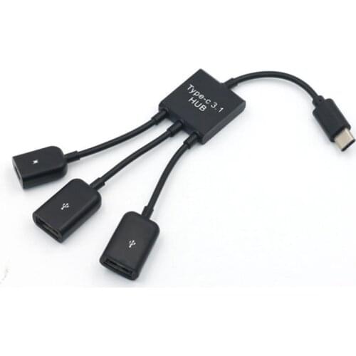 Micro USB Type C To 2 OTG Dual Port HUB Cable Y Splitter For Tablet Cell Phone Mouse Keyboard Micro-USB Type-C Adapter Converter
