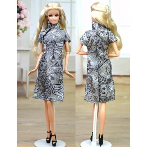 Handmade Chinese Traditional Dress Qipao Vestido Dress For Barbie Doll Clothes Cheongsam Unique Evening Dress High Quality