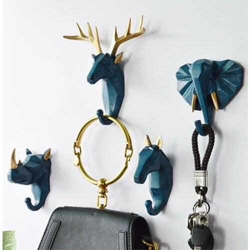 Hanger Keys Creative American Hanging Hook Holder Wall Home Strong Seamless Sticking Hook Decorative Hook Creative Animal Hooks