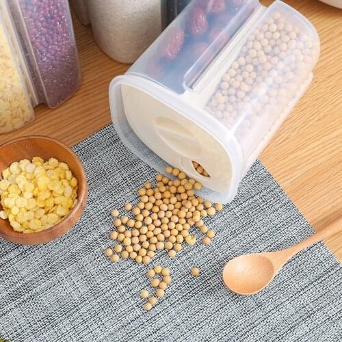 Kitchen Storage Box Transparent Compartment Grains Beans Bottle Food-Grade Airtight Tank Food Storage Tank