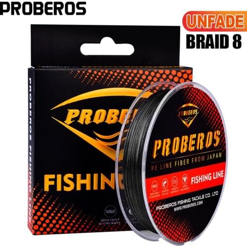 PROBEROS Fishline 8 Braids100M 6-100LB Weaved Unfade Yarn Cord Multifilament Line Super Strong 8 Strands Fishing Line PE Wire