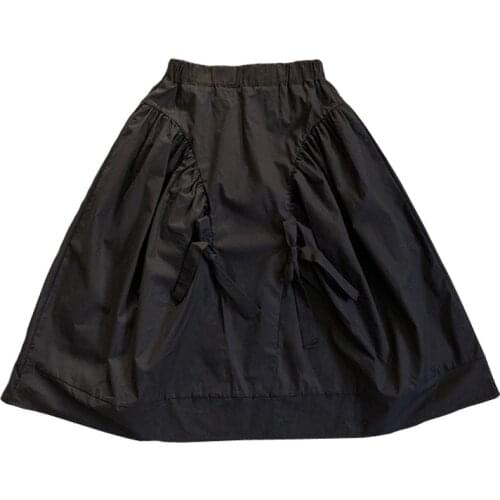 6 8 10 12 14 16 yrs kids & teenager girls summer bowknot cotton casual black skirts children girl fashion flare skirt clothing