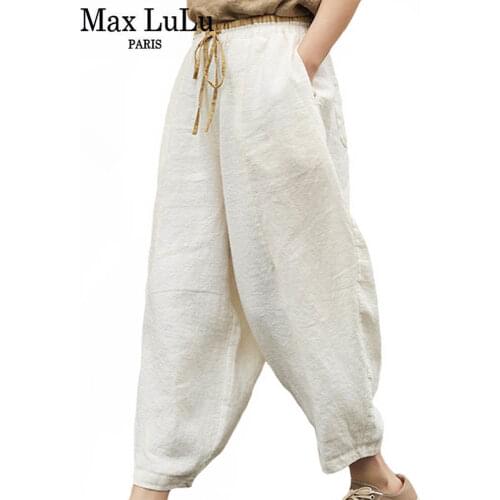 Женские льняные брюки Max LuLu China At AliExpress