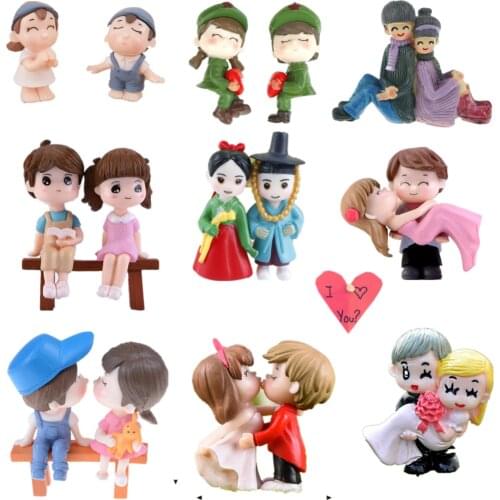 Cute Mini Figurines Miniature Old Granny Grandpa Resin Crafts Ornament Fairy Garden Supplies Mini Home Decoration
