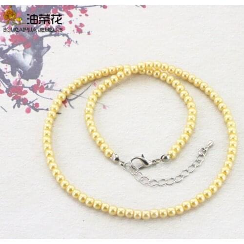 Fashion Glamour 4mm Imitation Round Pearl Choker Necklace 14 Styles Elegant Woman Girl Christmas Wedding Gift Jewelry 16inch