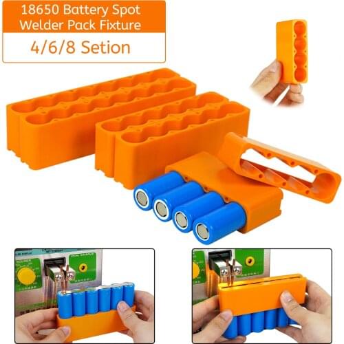 4/6/8 Section 18650 Battery Spot Welder Pack Fixture Single Row Lithium Battery Spot Welding Batteries Pocket for 18650