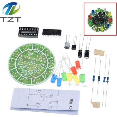CD4017 colorful voice control rotating LED light kit electronic manufacturing diy kit spare parts student Laboratory