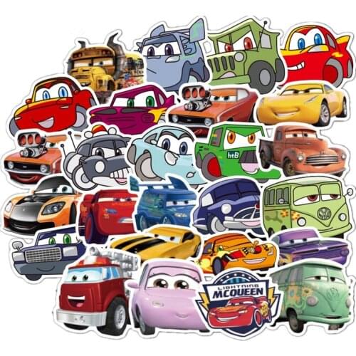 50 Pcs Disney Pixar Cars 2 3 Lightning McQueen Cartoon Stickers For Skateboard Motorcycle Luggage Laptop Guitar Notebook Toy