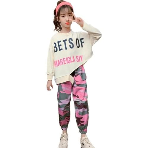 Clothes For Girls Blouse + Pants Teenage Girls Clothing Camouflage Print Tracksuit Girl Spring Autumn Childrens Tracksuit