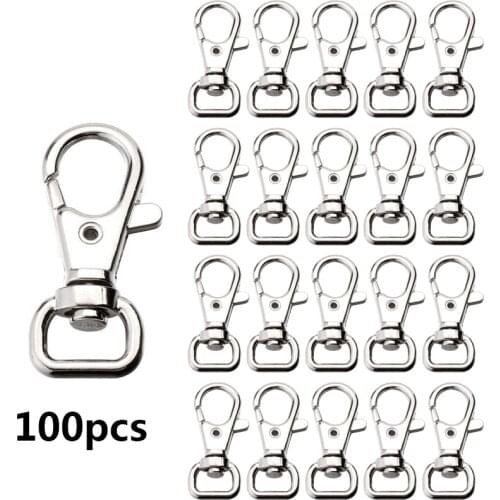 PARETO 100Pcs 37mm Swivel Trigger Clips Snap Hooks Lobster Clasp for Keychain Bag DIY Craft Key Buckle
