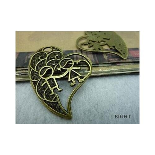 Zinc alloy pendant jewelry accessories diy handmade material charms 37 * 46 mm hearts