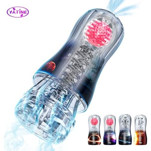 Transparent Glans Sucking Penis Pump Male Masturbator Sex Toys For Men Real Pussy Erotic Tools Cock Enlargement Machine Sex Shop
