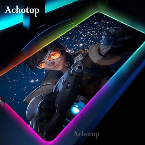 RGB Overwatchs LED Mousepad Extension Gaming Accessories Large Mouse Pad Rubber Computer Speed Keyboard Mini PC Desk Mat 900x400