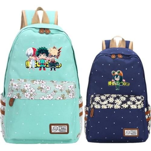 My Hero Academia Anime Printing Laptop Backpack Midoriya Izuku Cosplay School Bags Flowers Women Cute Bagpack Bookbag Rucksack