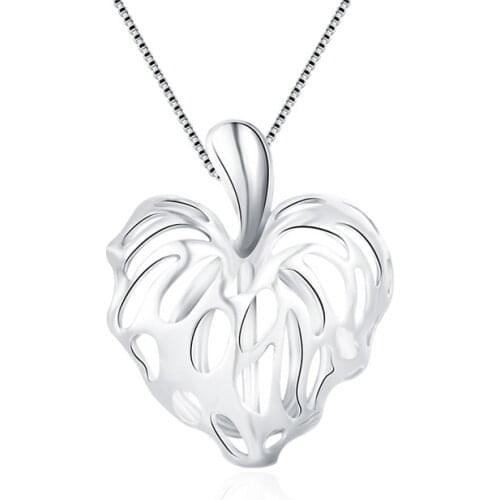 CLUCI Silver 925 Canada Maple Leaf Shaped Charms Pendant 925 Sterling Silver Women Jewelry Pearl Locket Pendant SC076SB