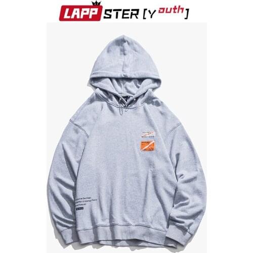 LAPPSTER Men Colorful Hooded Sweatshirts Hoodie 2020 Fall Korean Oversized Streetwear Hoodies Couple Black Designer Clothing 2XL
