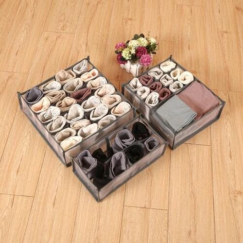 Underwear Storage Box With Compartments Socks Bra Underpants Organizer Drawers Bra Storage Box Foldable Drawer Closet Organizer