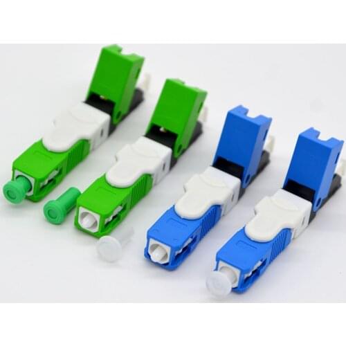 100PCS NEW Optic Fiber Quick Connector FTTH ESC250D SC/UPC/APC Single Mode Fiber Optic Fast Connector Insertion Loss 0.2dB