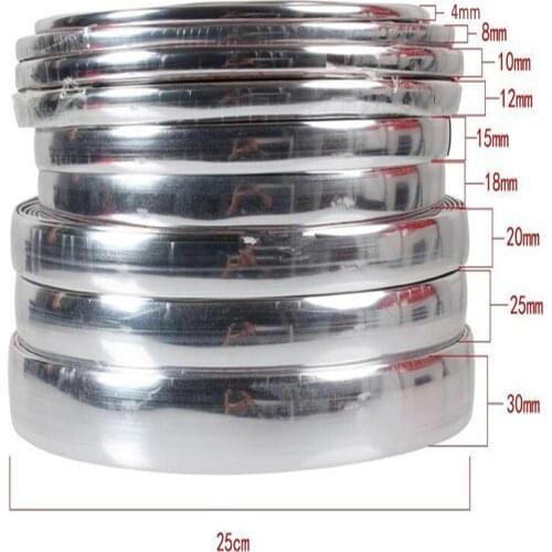 13m Car Protector Bumper Guard Chrome Styling Decoration Moulding Trim Strip 4mm 8mm 10mm 12mm 15mm 20mm 25mm