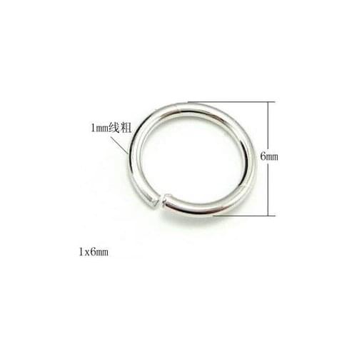 200pcs/lot 925 Solid Sterling Silver Open Jump Ring 1x6mm DIY 925 silver jewelry
