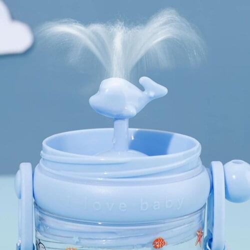 250ml Summer Whale Water Spray Drinking Cup Cartoon Feeding Bottles With Straws Cute Portable Leakproof Childrens Cup