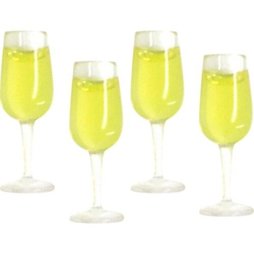 4pcs Juice Bottles Cups Goblet 1:12 Drink Cups Miniature Dollhouse Play Food Kitchen Toys Juice Cups Kitchen Accessories