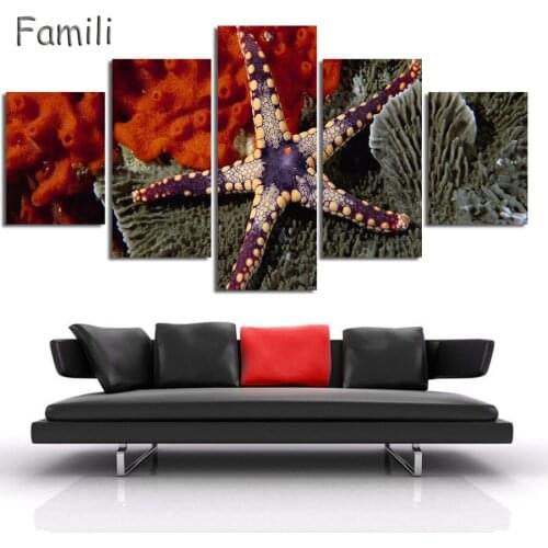 5Pcs/Set Modern Painting Home Decorative Art Picture Paint on Canvas Prints The fascinating underwater world,canvas painting
