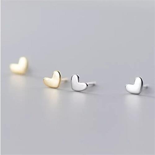 925 Sterling Silver Heart Stud Earrings For Women Girls Kids Party Jewelry eh405