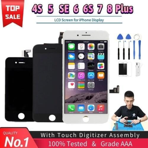 AAA LCD Screen For iPhone 5 5S 6 6S 7 8 Plus 6P 6SP 7P 8P Touch Digitizer Assembly Black White Display High Quality Front Glass