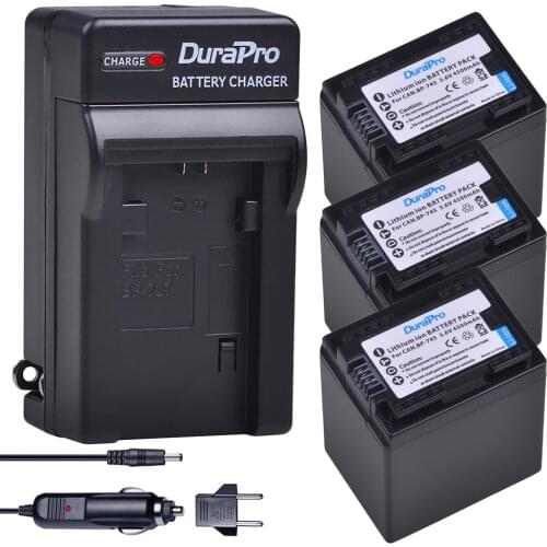 3X 4500mAH BP-745+ BP 745 BP745 Camera Battery +Car Charger for Canon BP-709,BP-718,BP-727,VIXIA HF M50,M51,M52,M560,R30,R32,R36