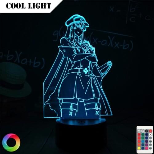 Anime 3d Lamp Akame Ga Kill Esdeath LED Night Light for Room Decor Nightlight Birthday Gift Manga Akame Ga Kill Neon Cool Light