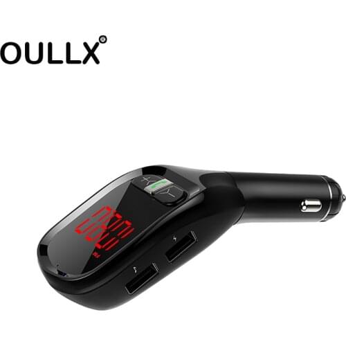 OULLX Digital Display Car Charger 5V 3.1A FM Transmitter Hands-free Bluetooth BT 4.2 Music Player LCD Display Car Kit Mp3 Player