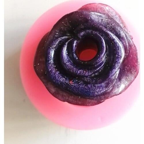 Shiny Handmade Epoxy Resin Mold Rose Flower Straws Topper Casting Silicone Mould A0NF