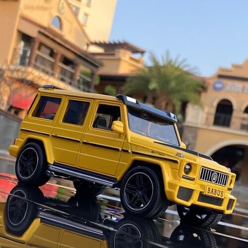 Large Size 1:24 Benzs G65 Alloy Car Diecast Off-road SUV Vehicle Pull Back Sound Light Miniature Metal Car Collection Toys Kids
