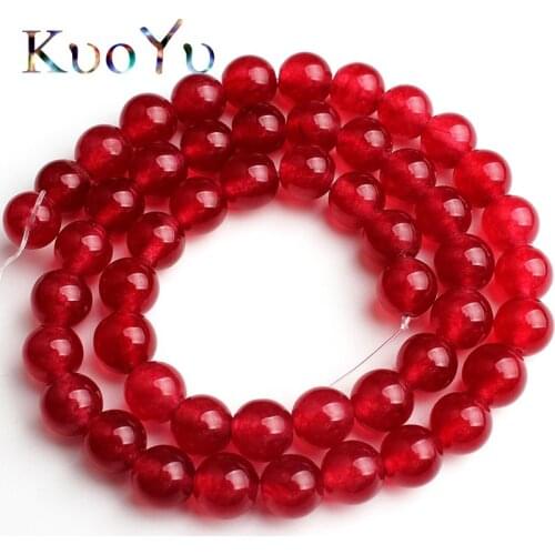 AA Natural Stone Dark Red Ice Chalcedony Jades Beads High Quanlity Round Loose Bead For Making Jewelry 15'Strand 6/8/10/12mm