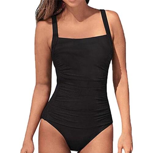 One Piece Swimsuit Women Summer Backless Sexy Solid Color Swimwear Swimming Suit For Women Beachwear Siamese Swimsuit Bikini
