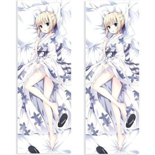 Anime Long Pillow Case Fate stay Night Cosplay Saber Altria Pendragon Cushion Cover Hugging Body Peach Skin Pillowcase fashion
