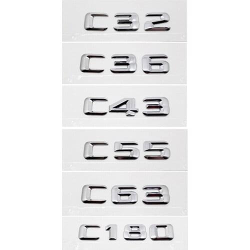 Decoration For Mercedes Benz C Class C180 C63 C55 C43 C36 C32 AMG W210 W205 GT Plastic Metal Rear Sticker Emblem Car-Styling