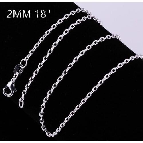 Silver plated long chain necklace accessories unisex jewelry for women men C012-18 rope chain