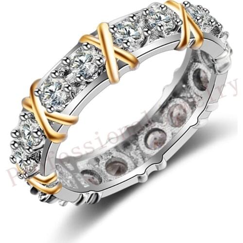 Choucong Wieck Brand Desgin Jewelry 925 Sterling Silver AAA CZ Stones Wedding Women Engagement Band Gold Ring gift Size 5-11