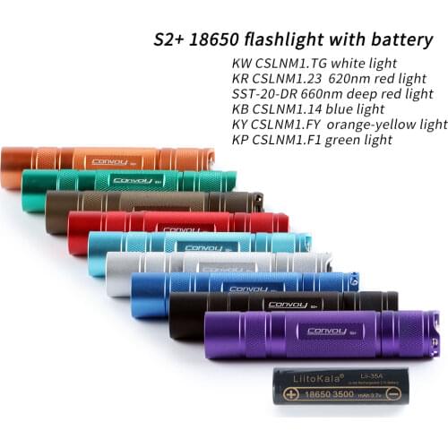 Convoy S2+ with KW CSLNM1.TG, 18650 flashlight ,torch,with 18650 lithium battery inside