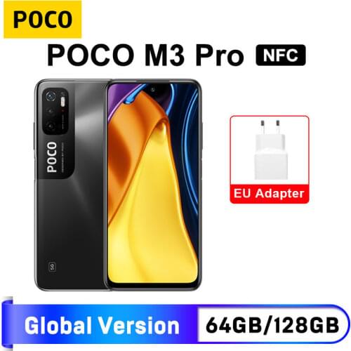 In Stock Global Version POCO M3 Pro 5G 4GB 64GB NFC Dimensity 700 Octa Core 90Hz 6.5” FHD+ DotDisplay 5000mAh 48MP TripleCamera