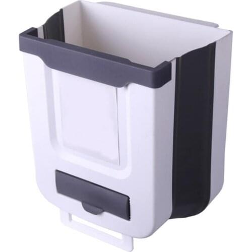 Kapmore New Product Foldable Kitchen Trash Can PP Plastic Kitchen Cabinet Trash Door Hanging Trash Can Waste Storage Cabinet