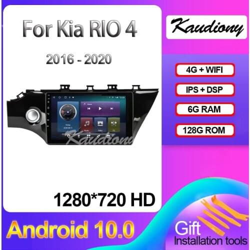 Kaudiony 9" Android 10.0 For Kia RIO 4 X-Line Car DVD Multimedia Player Auto Radio Automotivo GPS Navigation Stereo 4G 2016-2020