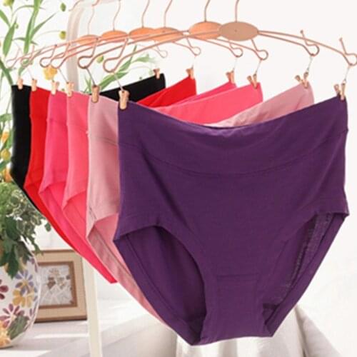 3Pcs Mid Waisted Cotton Underwear Abdomen Sexy Womens Underwear Lace Briefs Comfortable Soft Plus Size Lingere Female Briefs